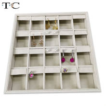 2019 Newest Gray Velvet Jewelry Box Drawer Storage Organizer Jewellery Earrings Display Storage Tray Earring display box 2024 - buy cheap