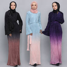 Abaya Dubai-vestido largo plisado musulmán para mujer, caftán turco de manga acampanada, vestido de fiesta, Túnica de Jilbab árabe, ropa islámica de los UAE 2024 - compra barato