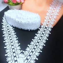 10yard High Quality white bar code double side water soluble lace fabric ribbon sewing trim 5.6cm embroidery hollow out lace 2024 - buy cheap