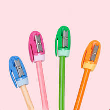 Pen Cap Mini Pencil Sharpener Cute Candy Color Children Pen Sharpener Notebook Pencil Clip Cutter Office Stationery Pens Knife 2024 - buy cheap