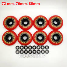 free shipping roller wheel skate wheel 85 A red wheel 72 mm 76 mm 80 mm abec-9 2024 - buy cheap