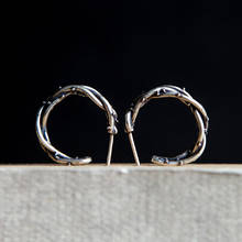 VamGoth1573 925 Sterling Silver Thorns Hoop Earrings for Women Vintage Fashion Jewelry Wholesale Free Shipping 2024 - buy cheap