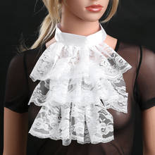 Fake Collar Lace Neck Ruffs Vintage Ruffled Jabot for White Black Victorian Pirate Steampunk Costume Accessory Cloth Decoration 2024 - buy cheap