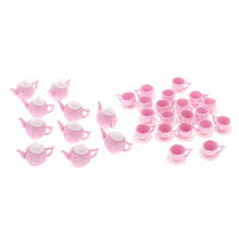 30 шт. розовый миниатюрный чайный набор чашек с крышкой кукольный домик аксессуары для посуды 2024 - купить недорого
