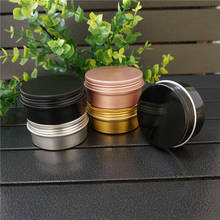 Mini pote de latas de alumínio portátil, 60/80g, dourado/preto, redondo, pequeno, faça você mesmo, vazio, ouro rosa, pote de alumínio para creme, cosmético 2024 - compre barato