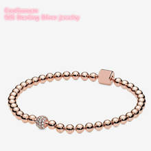 100% Original 925 Sterling Silver Jewelry Beads & Pavé Bracelet Rose Gold Fits European Style Charms and Beads 2024 - buy cheap