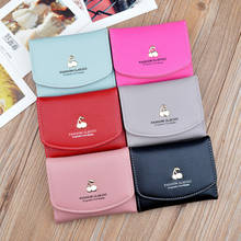 Fashion Women Small Wallets Cherry Metal Decoration Money Bag Pu Leather Fold Clutch Hasp Card Holder Cute Ladies Coin Purse 2024 - buy cheap