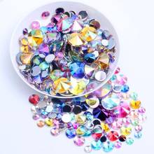Acrylic Rhinestones Flatback Pointed 10000pcs 4mm AB Colors Glue On Bead Perfect For 3D Nails Art Phone Cases DIY Decoration 2024 - buy cheap
