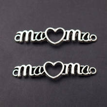 10 Uds Color plata mamá colgantes corazón encantos conectores de Metal... encantos DIY hecho a mano accesorios 41*10mm A1723 2024 - compra barato