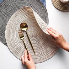 2/4/6pcs Woven Table Mat Round Coaster Heat Resistant Non-slip Tableware Mat Cotton Linen Bowl Pad Home Decoration Kitchen Tool 2024 - buy cheap