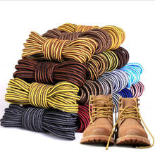 Cadarços de sapatos de algodão com listras, cadarços redondos de cor dupla de algodão para tênis e cadarços de uso externo, 120cm, 1 par 2024 - compre barato