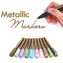 10/1Pc Metal Marker Pens DIY Permanent Draw Marker Pen Gold/Silver Students Craftwork Art Painting Album Wedding Signature Pens 2024 - buy cheap