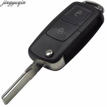 Jingyuqin 10pcs 2 Buttons Remote Flip Folding Car Key Shell for VW Volkswagen MK4 Bora Golf 4 5 6 Passat Polo Bora Touran 2024 - buy cheap