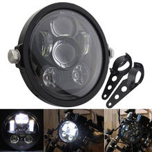 7" Motorcycle LED Headlight Universal Motor 7" Round Head Lamp Retro Headlamp Bracket For Harley Cafe Racer Bobber GS125 CG125 2024 - buy cheap