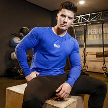 New quick-drying men's long-sleeved T-shirt top 2019 brand fashion men's T-shirt muscle men's sportswear fitness sportswear 2024 - buy cheap