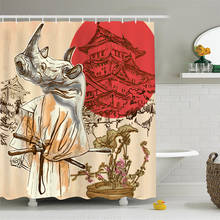 Japan Rhinoceros Shower Curtains Waterproof Bathroom Decor with Hooks 3D Girls Boys Gifts 2024 - buy cheap