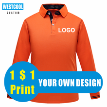 Long-Sleeved Polo Shirt Custom Logo Embroidery Anti-Wrintkle Polo Shirt Brand Fashion Men And Women Tops Printed Picture WESTCOO 2024 - buy cheap