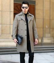 Mens trench coats man Double breasted long coat men Removable wool liner solid color autumn winter overcoat long sleeve 2024 - buy cheap