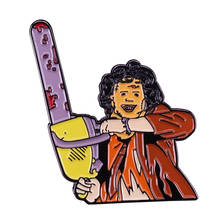 Terrifying Leatherface Pins Halloween Horror Badge The Texas Chainsaw Massacre Collection 2024 - buy cheap