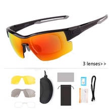 Óculos de sol 3 lentes mtb, ciclismo, proteção, bicicleta, esportes, para mulheres, bicicleta, homens 2024 - compre barato