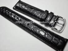 Watch strap 18mm19mm20mm21mm22mm23mm big width Black Mens Alligator Genuine Leather Watch Strap Band bracelets free shipping 2024 - buy cheap