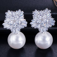 Zlxgirl jewelry luxury brand pear earring jewelry perfect cubic zircon gold copper wedding earring for women bridal jewelry 2024 - buy cheap