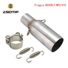 ZSDTRP For Piaggio MP3 125 2008-2014 BEVERLY 125 300 2009-2016 X10 125 12-16 Slip-on Motorcycle Exhaust Muffler Middle Link Pipe 2024 - buy cheap