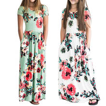 Модное платье с цветочным узором для девочек хлопковые вечерние летние пляжные длинные платья в стиле бохо на день рождения Одежда для девочек от 2 до 8 лет 2024 - купить недорого