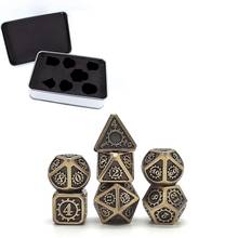 Steampunk Style Metal Dice Set,7 PCS Metallic Role-playing DND Game D&D Dice with Free Metal Case for D&D Game Role Playing 2024 - buy cheap