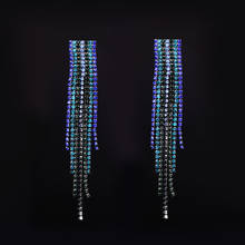 Statement Luxury Rhinestone Long Tassel Drop Earrings for Women Girls Fashion Korean Jewelry 2019 New Party Pendientes ER545 2024 - buy cheap