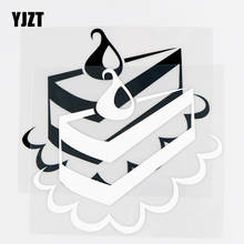 YJZT 13.9×12CM Sweet Breakfast Cake Pie Interesting Vinyl Decals Car Stickers Black / Silver 10A-0815 2024 - buy cheap
