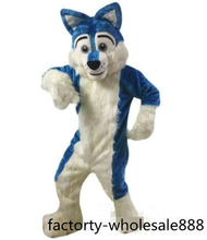 Long Fur Blue Husky Dog Mascot Costume Fox Wolf Parade Outfit Suit Unisex Cosplay Clothing Fancy Dress Animal Advertising Adults 2024 - buy cheap