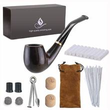 New 1 Smoking set Wood Smoking Pipe, Ebony Tobacco Pipe with Pipe Accessories (wooden) Men's Gadget Gift box 2024 - buy cheap
