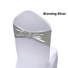 FREE Shipping 10 50pc Elastic Lycra Chair Sash Band with Round Buckle Wedding Spandex Stretch Bow Ties for Wedding Party Decor 2024 - buy cheap