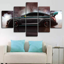Canvas Wall Art 5 Piece Posters Black Racing Car Modern Modular Decor Prints Pictures Home Living Room Decoration Paintings 2024 - buy cheap