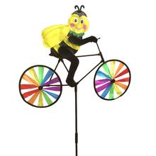 HBB Cute 3D Bee on Bike Windmill Whirligig Garden Lawn Yard Decor Wind Spinner Bee 2024 - buy cheap