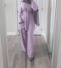 2 штуки \ peignoir комплекты Абаи турецкий хиджаб мусульманский платье Для женщин исламская костюмы Grote Maten Dames ансамбль Femme мусульманских 2024 - купить недорого
