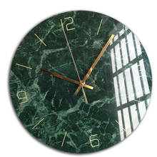 Green Marble Wall Clock Simple Decorative Creative Nordic Modern Marble Clocks Wall Watch for Living Room Kitchen Office Bedroom 2024 - buy cheap