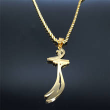 Afawa árabe espada colares de aço inoxidável para homens ouro cor corrente colar jóias colares largos n4132s01 2024 - compre barato