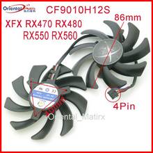 Free Shipping 2pcs/lot CF9010H12S DC12V 0.35A 86mm VGA Fan 4Pin For XFX RX470 RX480  RX550 RX560 Graphics Card Cooling Fan 2024 - buy cheap