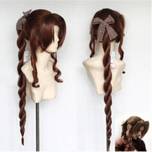 Aerith Gainsborough Long Braided Brown Wig Final Fantasy VII FF7 Heat Resistant Hair Cosplay Wig + Free Wig Cap 2024 - buy cheap