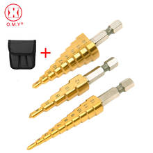 3pcs HSS Steel Titanium Step Drill Bits 3-12mm 4-12mm 4-20mm Step Cone Cutting Tools Steel Woodworking Wood Metal Drilling Set 2024 - buy cheap