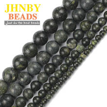 JHNBY Natural Green Side Stone 4/6/8/10/12MM Round Loose beads for Jewelry making DIY bracelets necklace pendants accessories 2024 - buy cheap