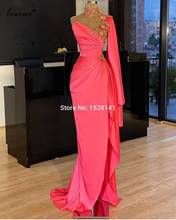 Elegant Muslim Evening Dresses Long High Neck Evening Gowns Appliques Arabic Celebrity Dress Party Haute Couture Robe De Soiree 2024 - buy cheap