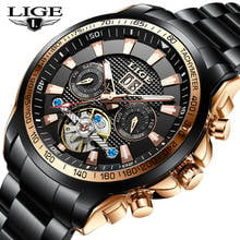 LIGE Men Watches Top Brand Luxury Sapphire Stainless Steel Sport Mechanical Watch Men Fashion 100m Waterproof Automatic Watch 2024 - buy cheap