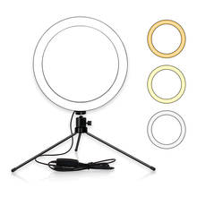 Anillo de luz LED para selfi, lámpara de 3200-5600K, 3 colores, 10 niveles de brillo para transmisión en vivo, maquillaje, Retrato, vídeo de YouTube 2024 - compra barato