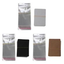 100Pcs Blank Kraft Paper Jewelry Packaging Card Tags Used For Necklace Earring Display Cards with 100Pcs Self-Seal Bags 2024 - buy cheap