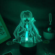 Kirigiri Киоко 3D светодиодный Аниме фигурки Danganronpa Батарея ночные светильники манга подарки RGB неоновые игровой лавовые лампы Спальня Настольный Декор 2024 - купить недорого