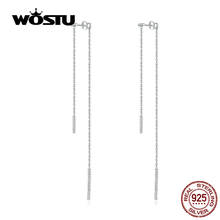 WOSTU Authentic 925 Sterling Silver Zricons Tassels Drop Earrings Simple Bright CZ Earrings For Women Wedding Party Gift CTE186 2024 - buy cheap