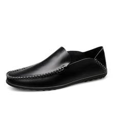 Mocasines de cuero suave para hombres hechos a mano, zapatos informales, mocasines planos de cuero 2024 - compra barato